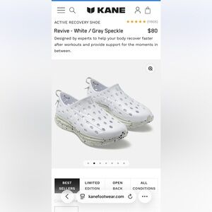 KANE Kids' Revive Active Recovery Shoe - White/Gray Speckle